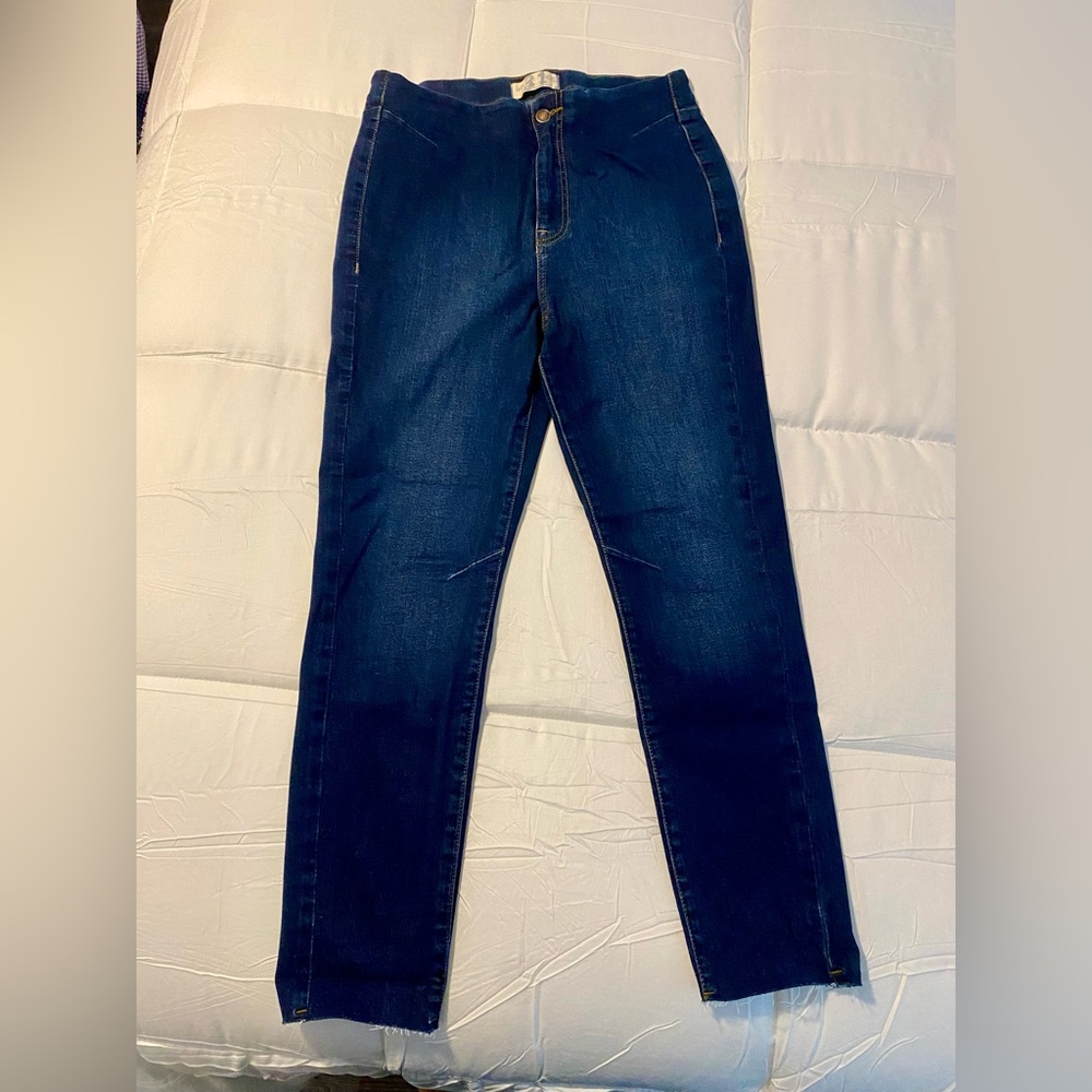 Free People Dark Blue Straight Leg Jeans